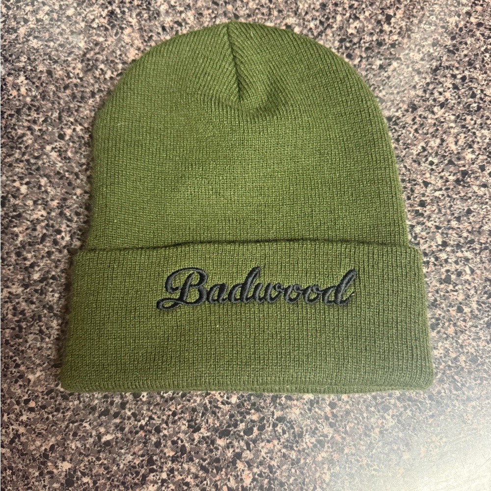Badwood Olive Knit Beanie